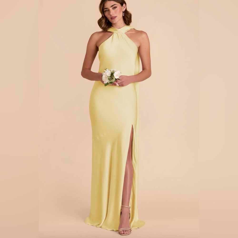 Birdy Grey Eileen Matte Satin Dress in Lemon Sorbet